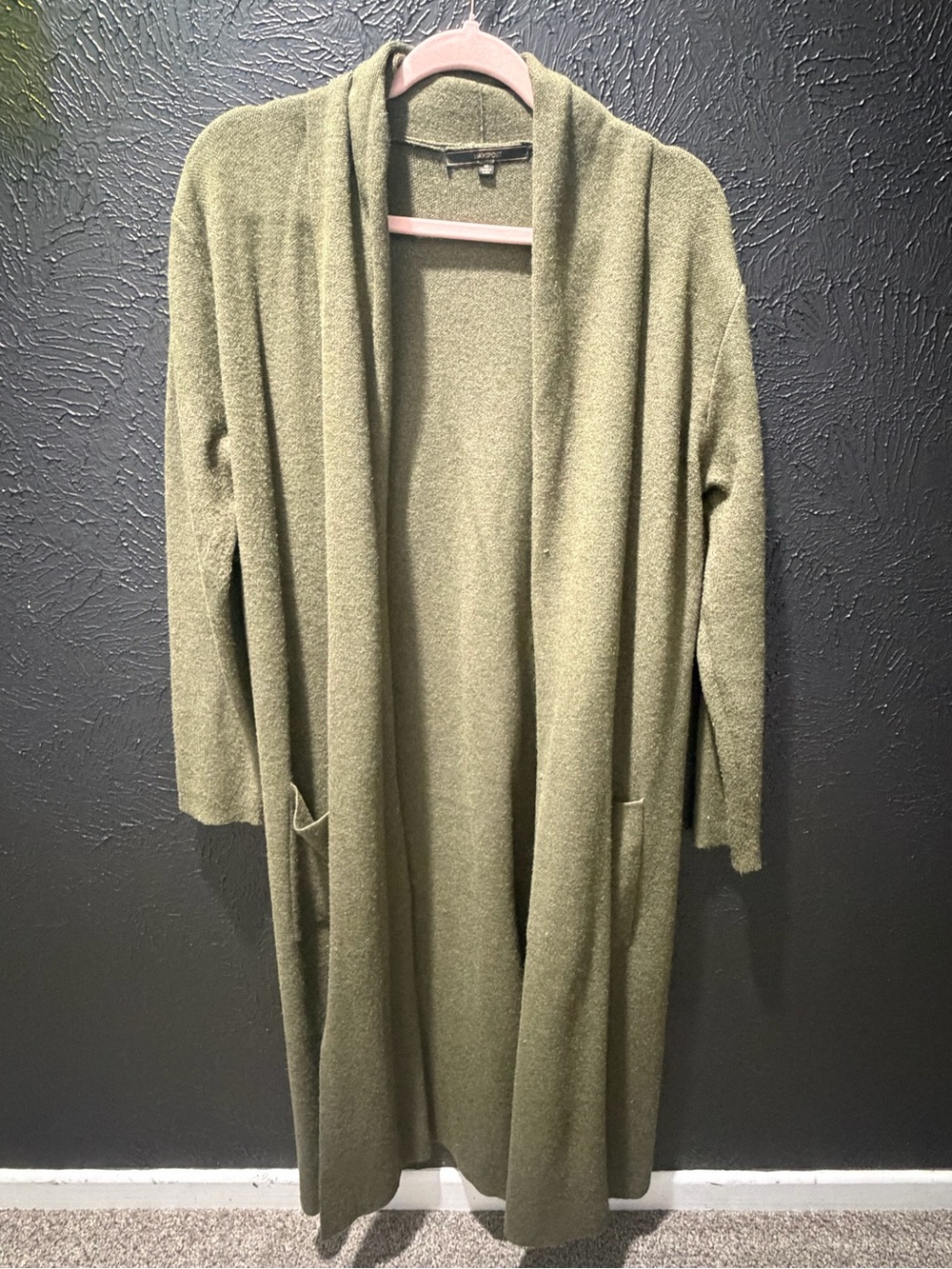 Olive Green Open-Front Women's Sweater Cardigan